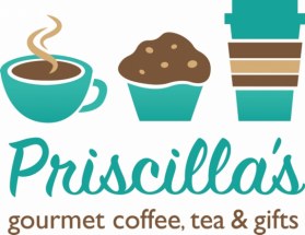 Priscilla's Gourmet Coffee, Tea & Gifts logo